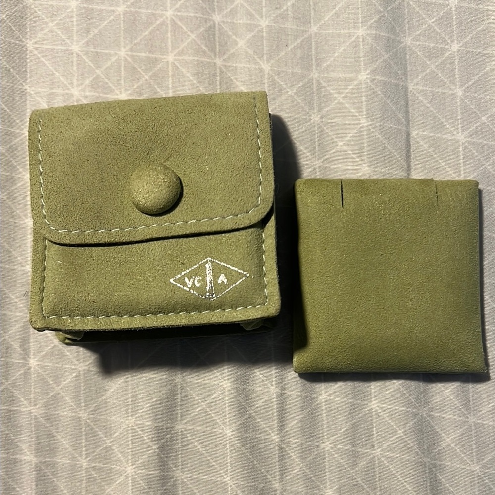 Van Cleef & Arpels Green Suede Accessory Pouch